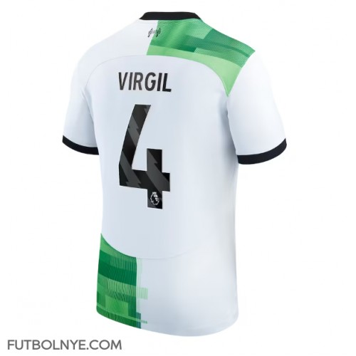 Camiseta Liverpool Virgil van Dijk #4 Visitante Equipación 2023-24 manga corta